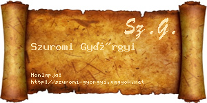 Szuromi Györgyi névjegykártya